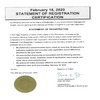 Feb.18,2020 Statement of Registration Certificatio